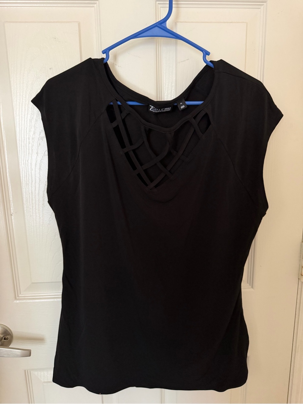 Black Lattice-Neck Women's Top by New York & Co.